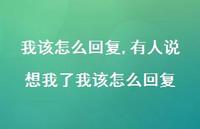 有人说想我了我该怎么回复(100句) 有人说想我了我该怎么回复(100句)
