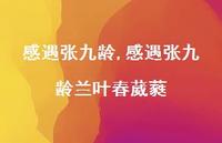 感遇张九龄兰叶春葳蕤【精品文案100句】