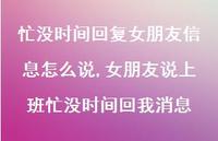 女朋友说上班忙没时间回我消息(100句)