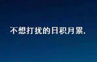 不想打扰的日积月累(100句)