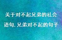 兄弟对不起的句子【100句文案】