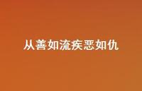 从善如流疾恶如仇51句汇总
