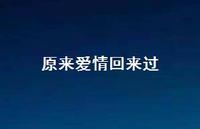 原来爱情回来过61句汇总 原来爱情回来过61句汇总