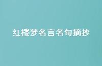 红楼梦名言名句摘抄(精选49句)
