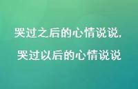 哭过以后的心情说说(100句)