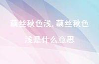 藕丝秋色浅是什么意思【精品文案100句】