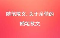 关于亲情的随笔散文【精品文案100句】