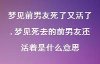 梦见死去的前男友还活着是什么意思【精选100句】 梦见死去的前男友还活着是什么意思【精选100句】