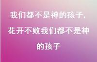 花开不败我们都不是神的孩子【精品文案100句】
