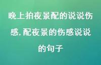 配夜景的伤感说说的句子(100句) 配夜景的伤感说说的句子(100句)