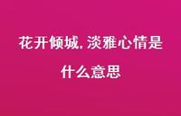 花开倾城,淡雅心情是什么意思37句汇总 花开倾城,淡雅心情是什么意思37句汇总