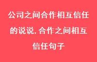 合作之间相互信任句子(100句)
