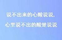 心里说不出的酸楚说说(100句)