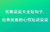 经典优雅的心情短语说说(100句) 经典优雅的心情短语说说(100句)