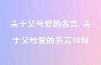 关于父母爱的名言10句【精品文案100句】