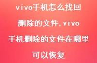 vivo手机删除的文件在哪里可以恢复【100句文案】 vivo手机删除的文件在哪里可以恢复【100句文案】