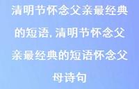 清明节怀念父亲最经典的短语怀念父母诗句【精品文案100句】 清明节怀念父亲最经典的短语怀念父母诗句【精品文案100句】