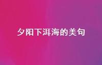 夕阳下洱海的美句(精选37句)