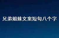 兄弟姐妹文案短句八个字【100句精选短句合集】