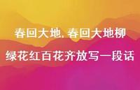 春回大地柳绿花红百花齐放写一段话【精品文案100句】 春回大地柳绿花红百花齐放写一段话【精品文案100句】