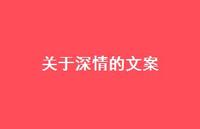 关于深情的文案【100句精选短句合集】 关于深情的文案【100句精选短句合集】