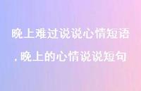 晚上的心情说说短句【精选100句】