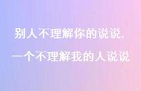 一个不理解我的人说说【精选100句】 一个不理解我的人说说【精选100句】