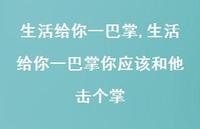 生活给你一巴掌你应该和他击个掌(100句) 生活给你一巴掌你应该和他击个掌(100句)