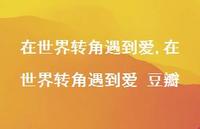 在世界转角遇到爱 豆瓣【100句文案精选】 在世界转角遇到爱 豆瓣【100句文案精选】