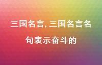 三国名言名句表示奋斗的【精品文案100句】 三国名言名句表示奋斗的【精品文案100句】