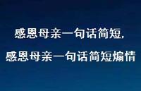 感恩母亲一句话简短煽情【精品文案100句】