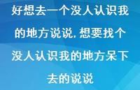 想要找个没人认识我的地方呆下去的说说(100句)