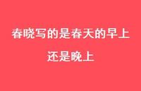 春晓写的是春天的早上还是晚上36句汇总