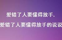 爱错了人要懂得放手的说说(100句) 爱错了人要懂得放手的说说(100句)