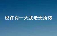 也许有一天我老无所依59句汇总