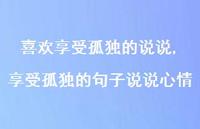 享受孤独的句子说说心情(100句)