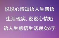 说说心情短语人生感悟生活现实6字【100句文案】 说说心情短语人生感悟生活现实6字【100句文案】