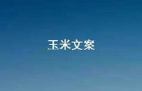 玉米文案【100句精选短句合集】 玉米文案【100句精选短句合集】