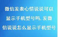 发微信说说怎么显示手机型号【100句文案】