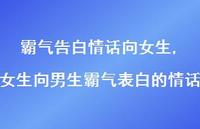 女生向男生霸气表白的情话(100句) 女生向男生霸气表白的情话(100句)