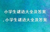小学生谜语大全及答案【精品文案100句】