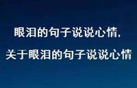关于眼泪的句子说说心情(100句) 关于眼泪的句子说说心情(100句)