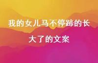 我的女儿马不停蹄的长大了的文案【100句精选短句合集】