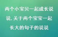 关于两个宝宝一起长大的句子的说说【100句文案】 关于两个宝宝一起长大的句子的说说【100句文案】