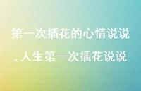 人生一次插花说说(100句)