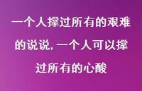 一个人可以撑过所有的心酸(100句) 一个人可以撑过所有的心酸(100句)