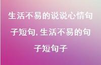 生活不易的句子短句子【100句文案】 生活不易的句子短句子【100句文案】