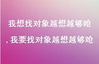 我要找对象越想越够呛(100句)