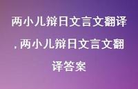 两小儿辩日文言文翻译答案【精品文案100句】