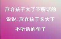形容孩子长大了不听话的句子(100句)